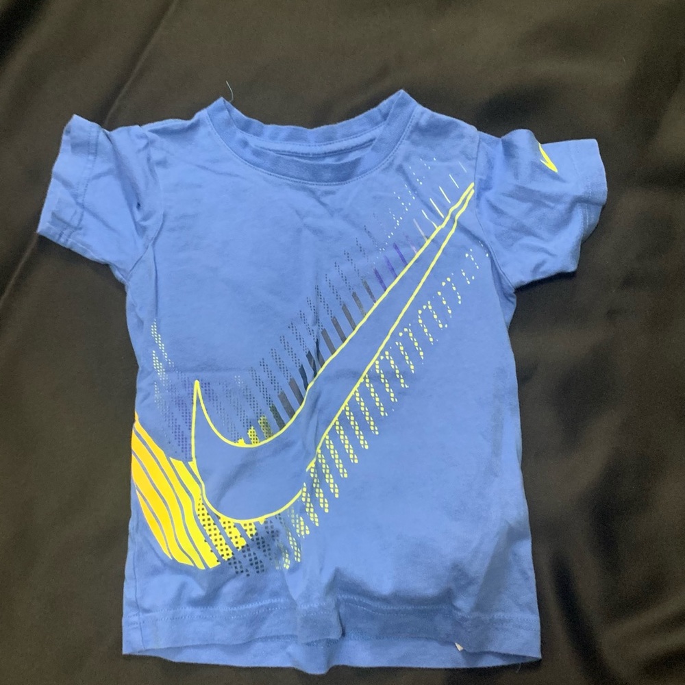Nike The Nike Tee XS Blue with Yellow Swoosh Tee